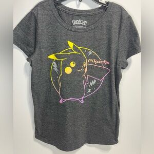 Pokemon Girls XL size 14-16 Charcoal Gray Short Sleeve Graphic Tee